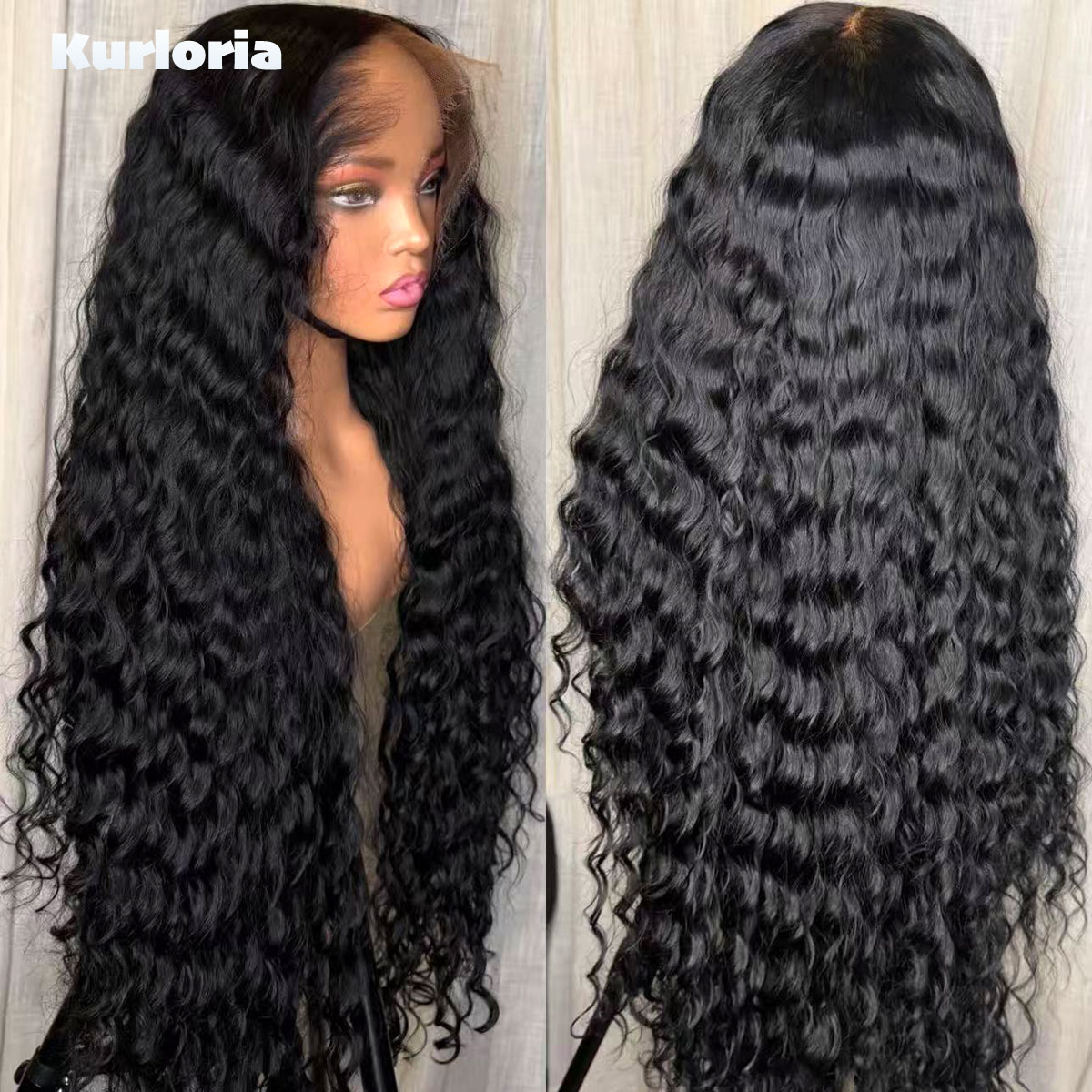 Glueless Wear And Go Human Hair Wig - 500 Density Deep Wave Natuurlijk Zwart