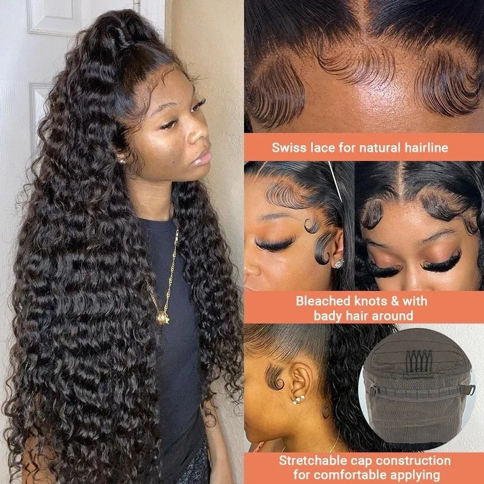 30 40 Inch Deep Wave 13x6 HD t - Hd Lace Frontal Wig Human Hair Pre Plucked recensie en prijs